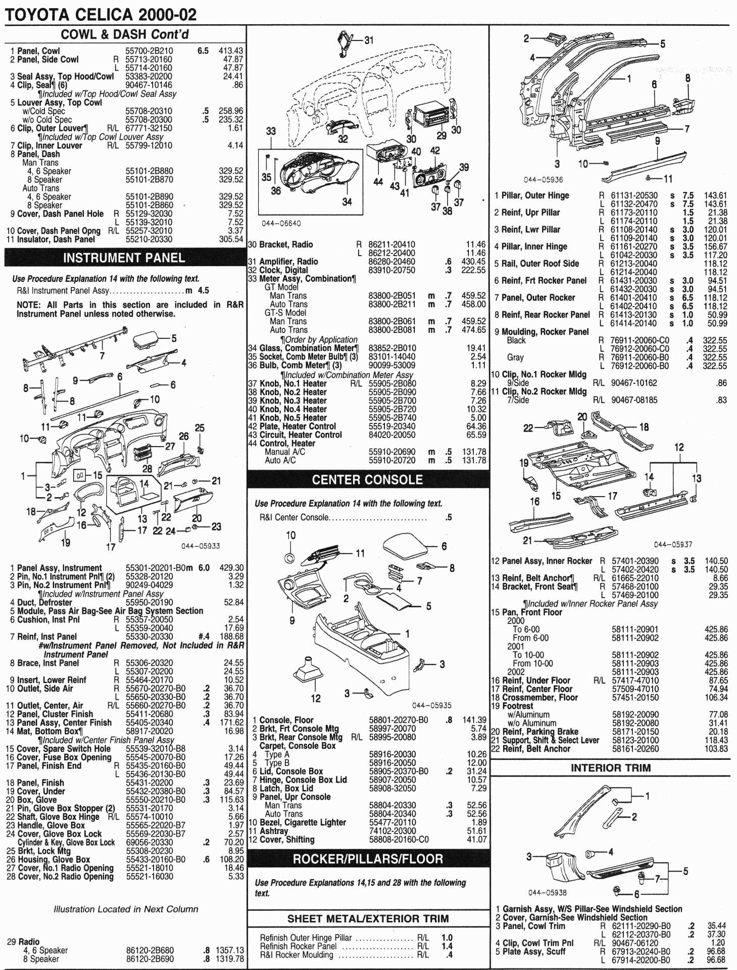 toyota celica parts diagram