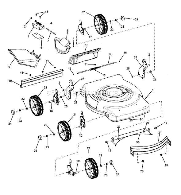 murray 21 lawn mower parts diagram