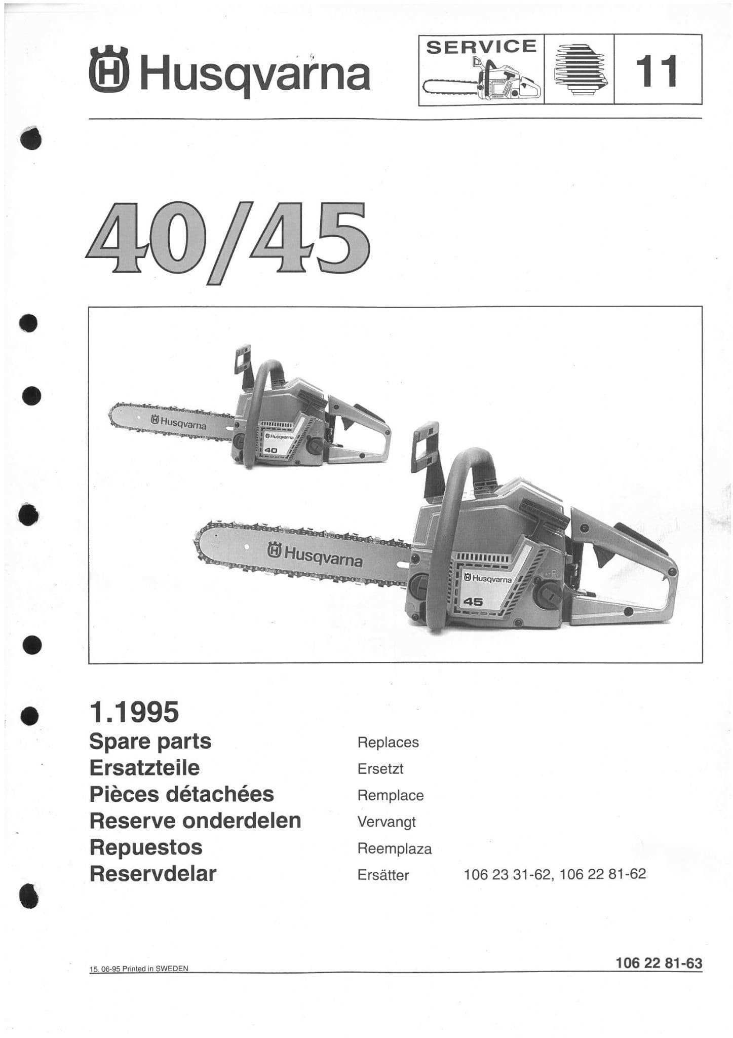 husqvarna 40 parts diagram