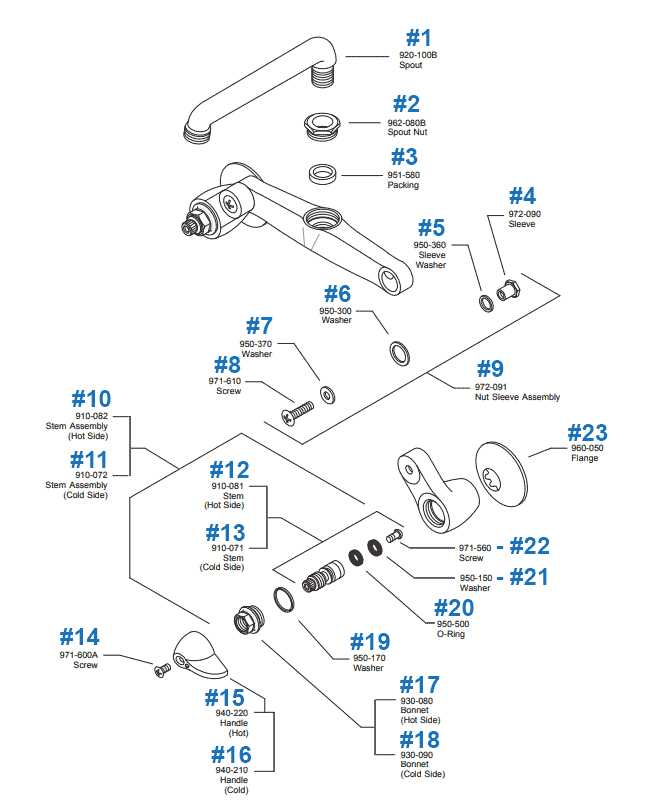 pfister faucet parts diagram