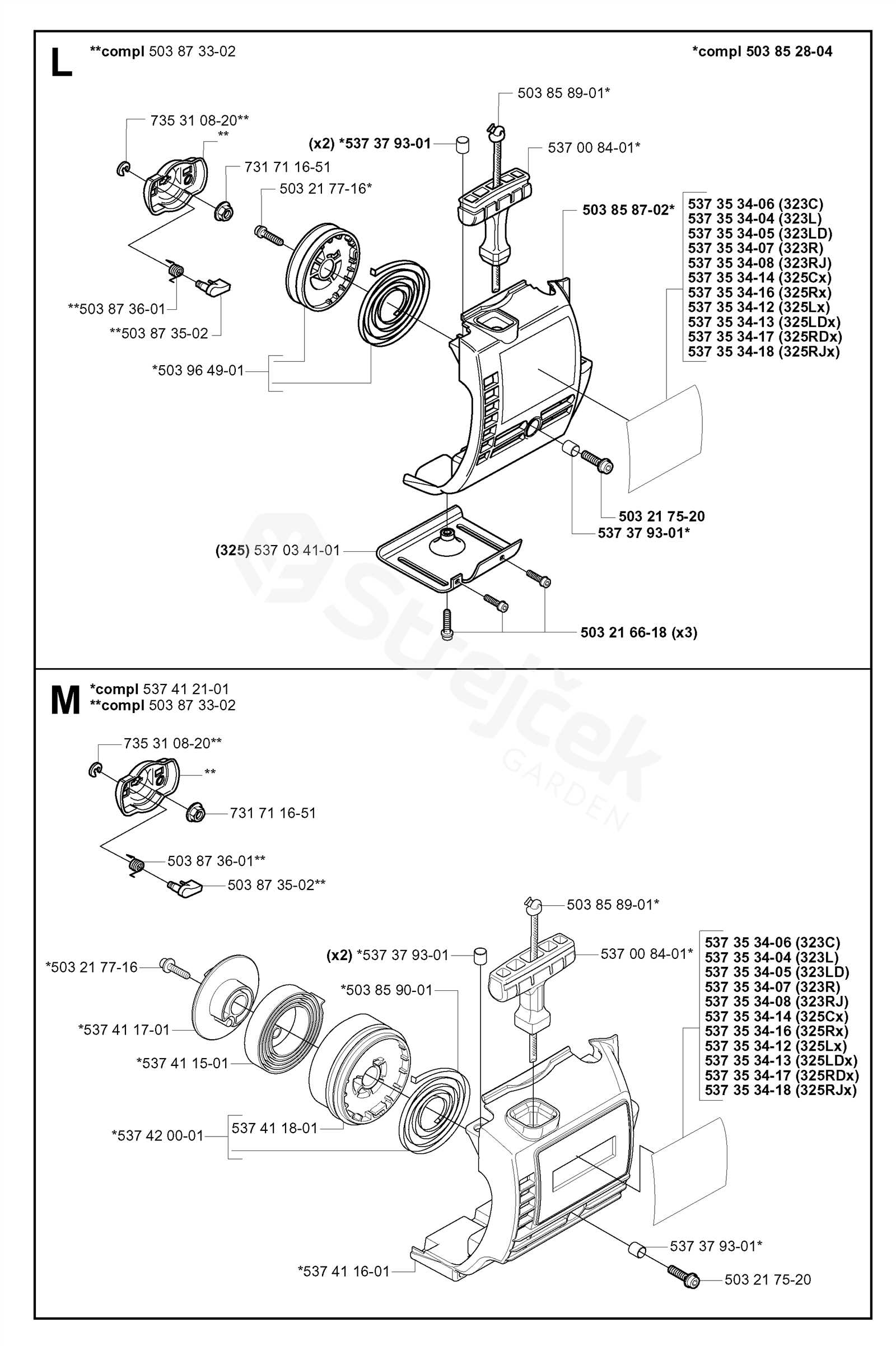 husqvarna 325l parts diagram