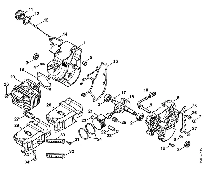 stihl ms250 parts diagram