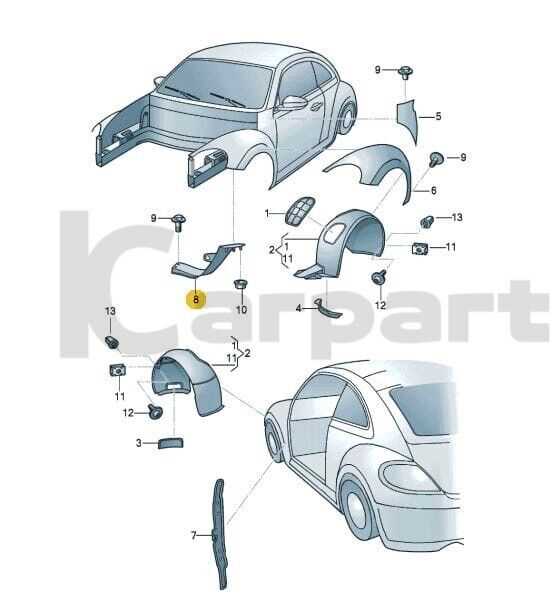 vw beetle body parts diagram