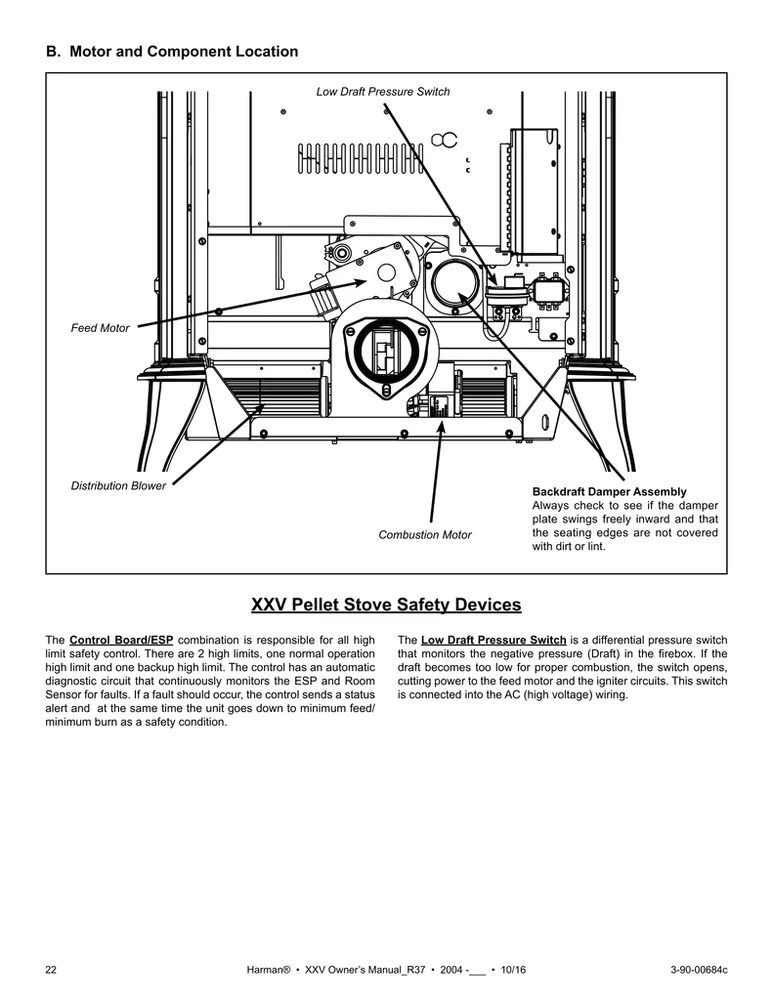 harman advance pellet stove parts diagram