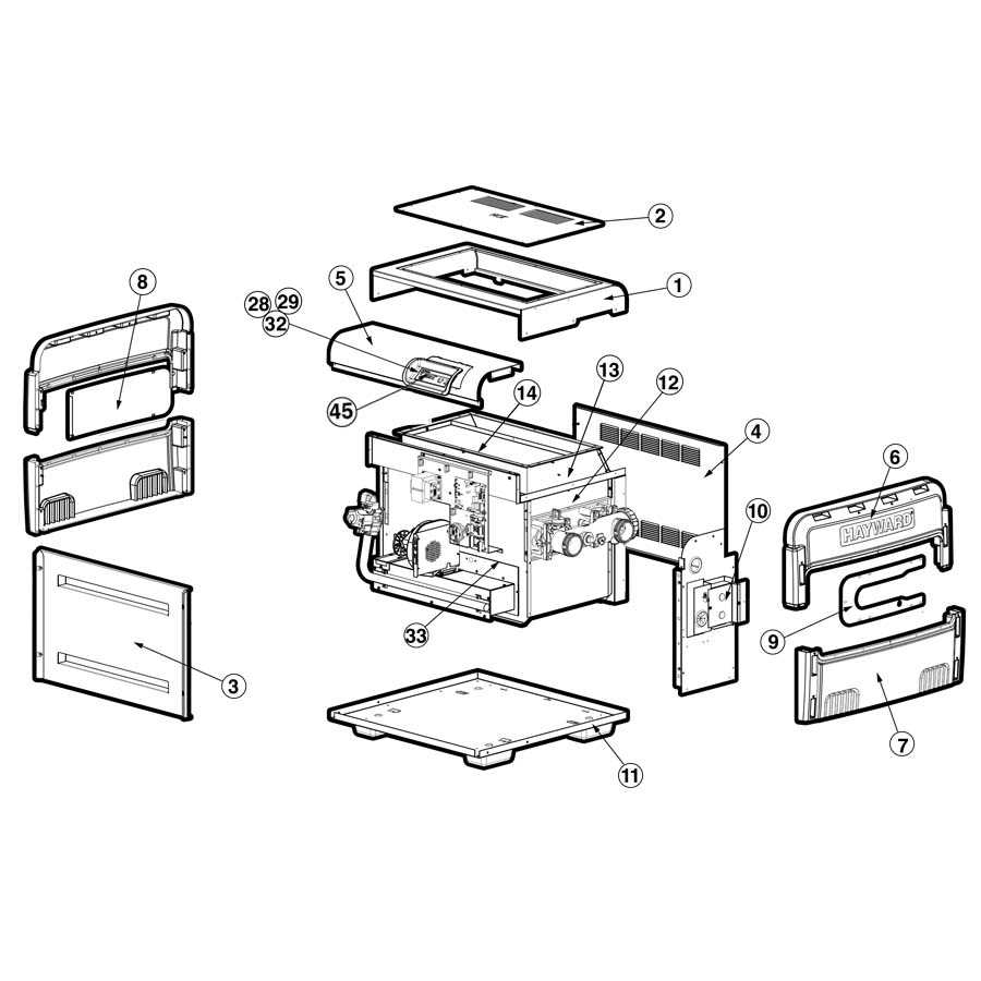 hayward h250 pool heater parts diagram