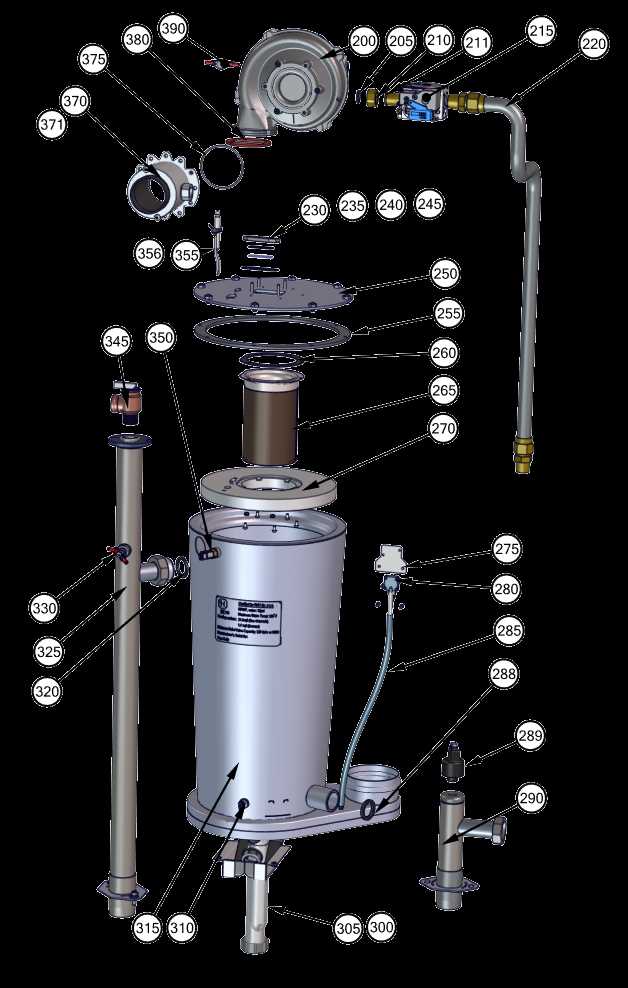 heat exchanger parts diagram