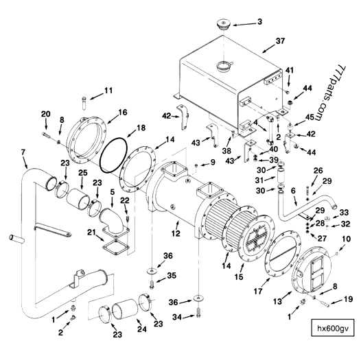 heat exchanger parts diagram