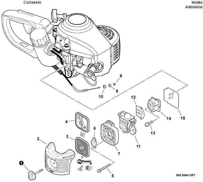 hedge trimmer parts diagram