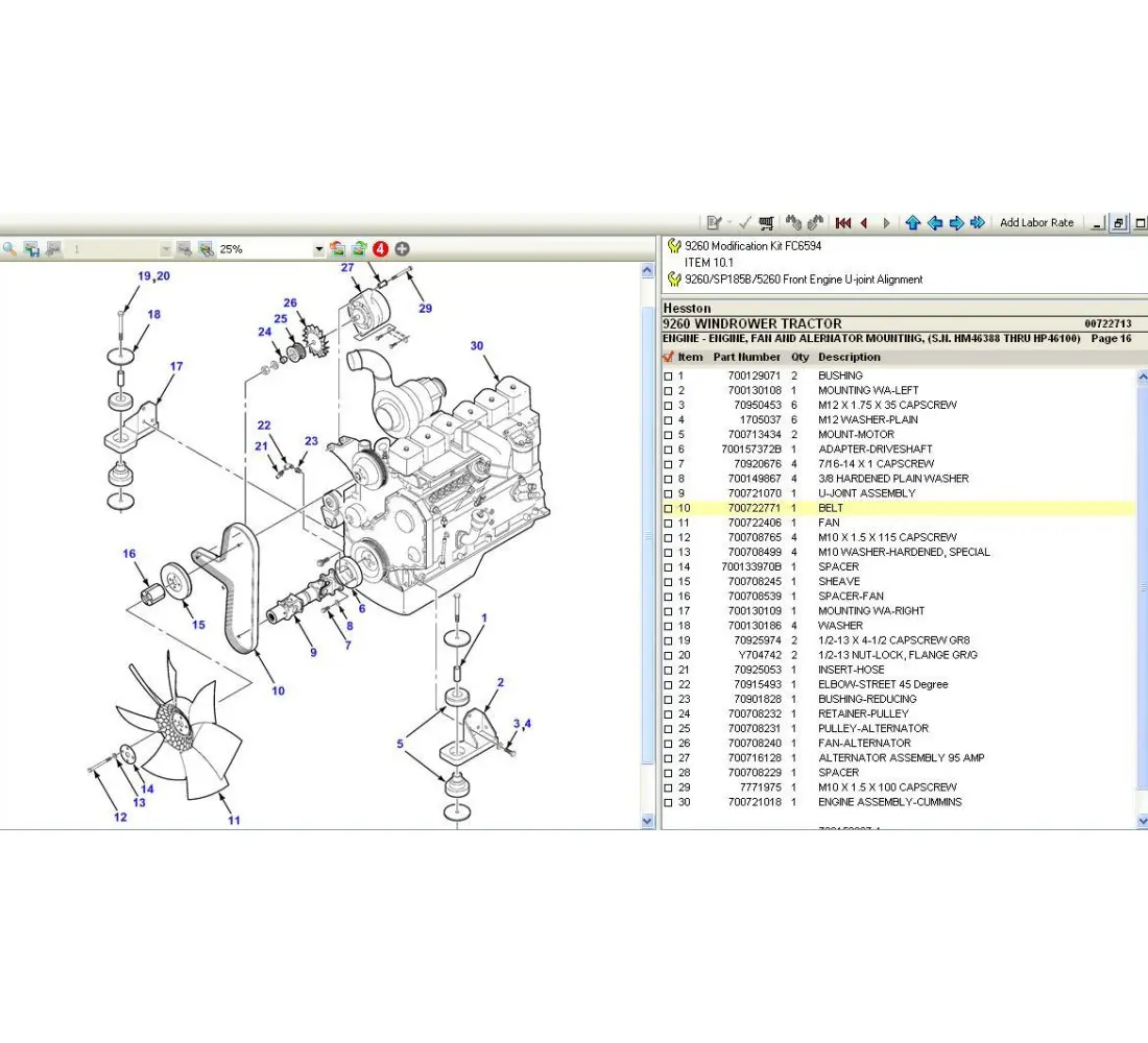 hesston 3710 tedder parts diagram