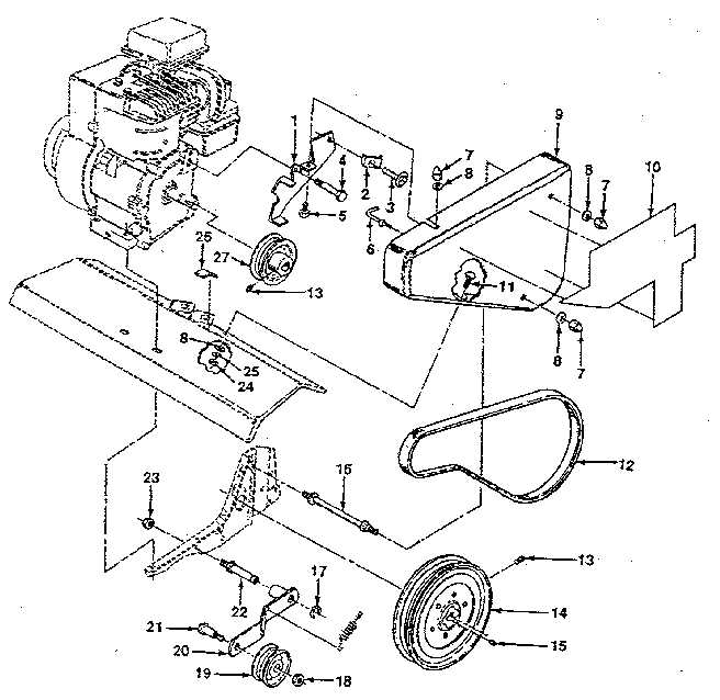 craftsman front tine tiller parts diagram