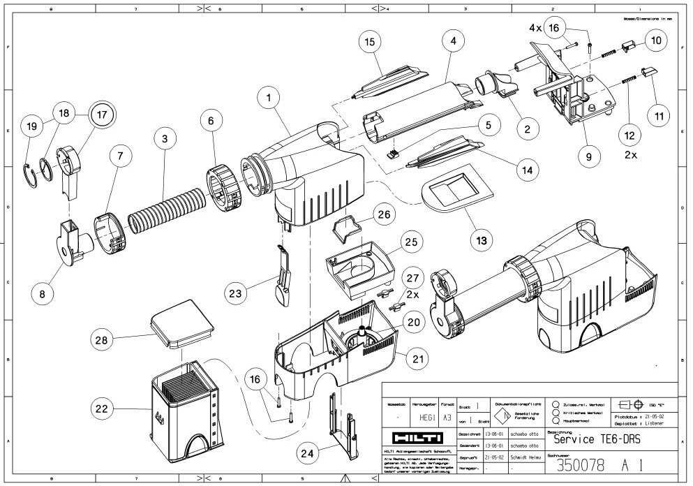 hilti te 700 avr parts diagram