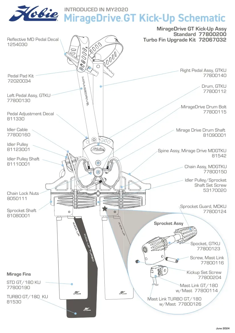 hobie kayak parts diagram