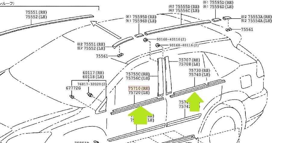 lexus rx 350 body parts diagram