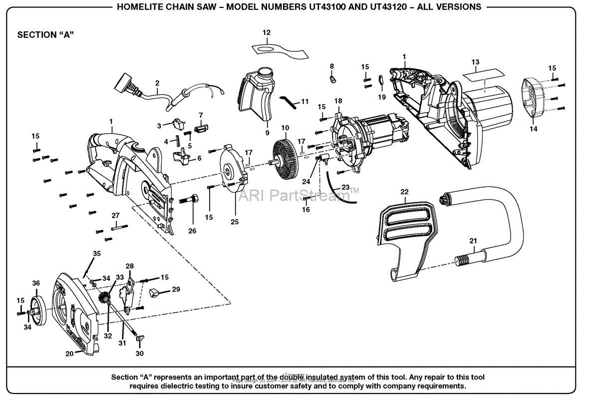 homelite chainsaw parts diagram