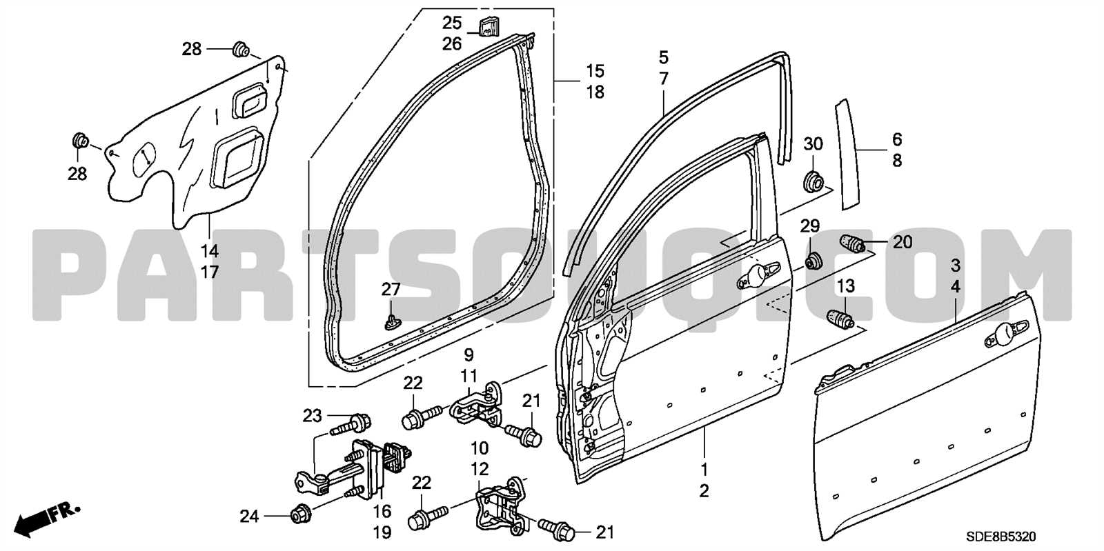 honda accord body parts diagram