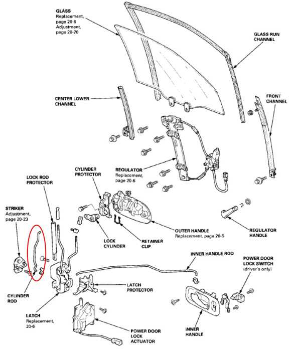 honda civic door parts diagram