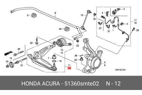 honda civic suspension parts diagram