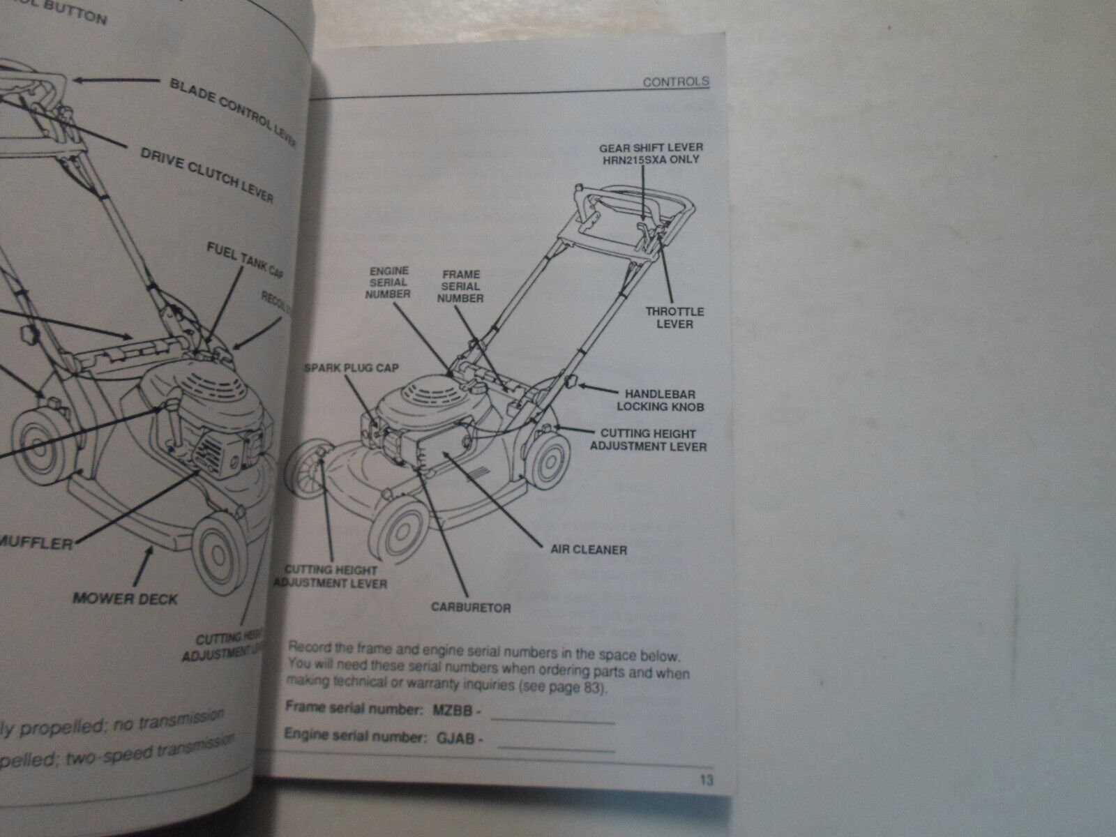 honda hrm215 parts diagram