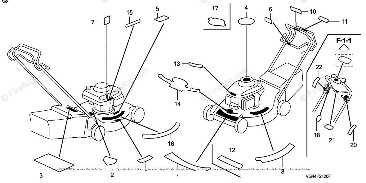 honda lawn mower parts diagram