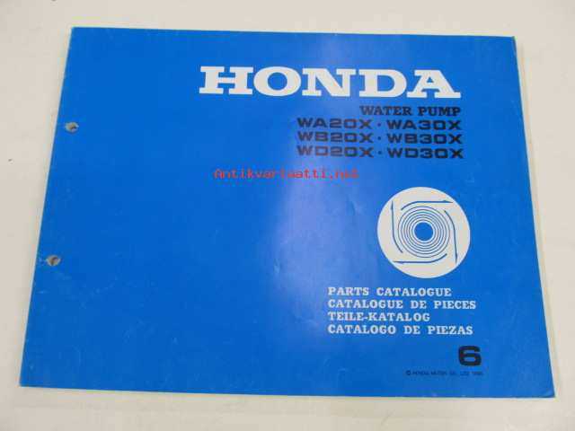 honda wb20x water pump parts diagram