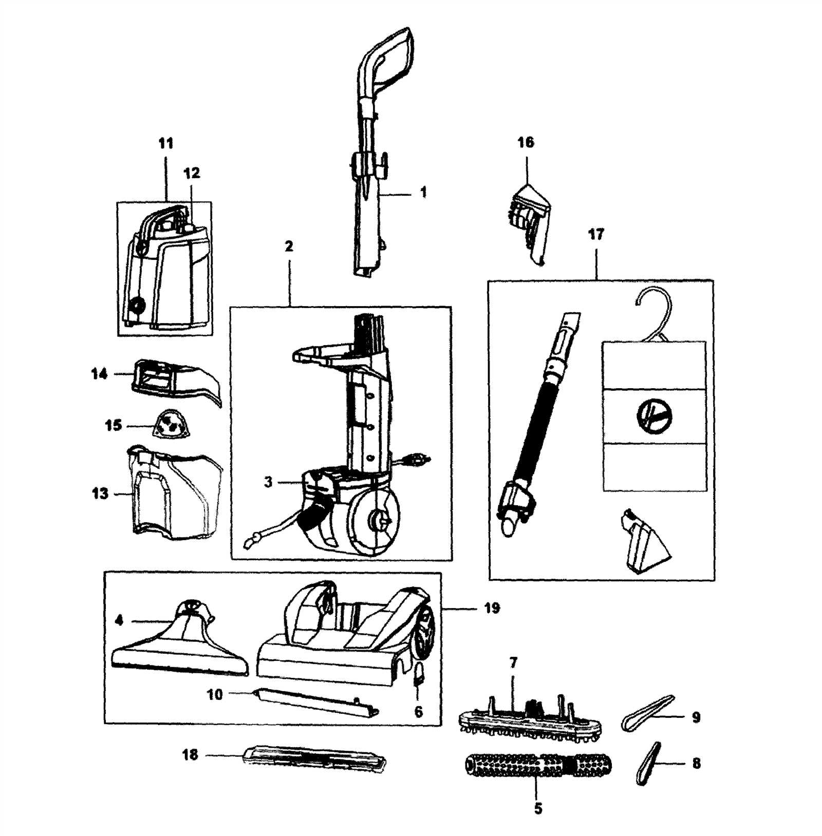 hoover steamvac parts diagram