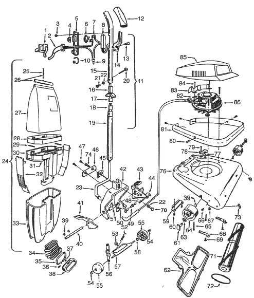 hoover steamvac parts diagram