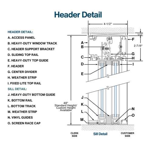 horizontal sliding window parts diagram