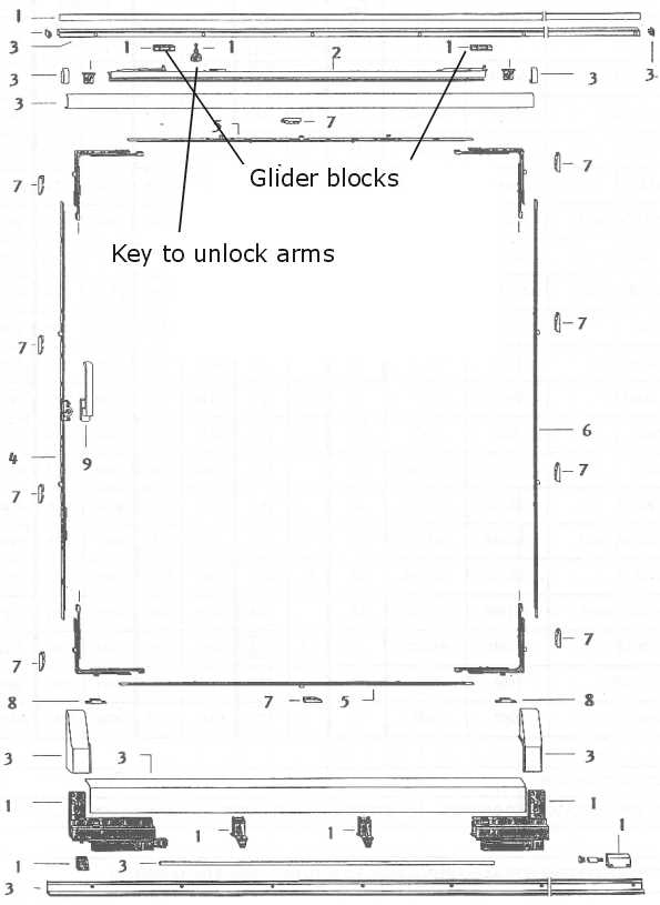 patio door parts diagram