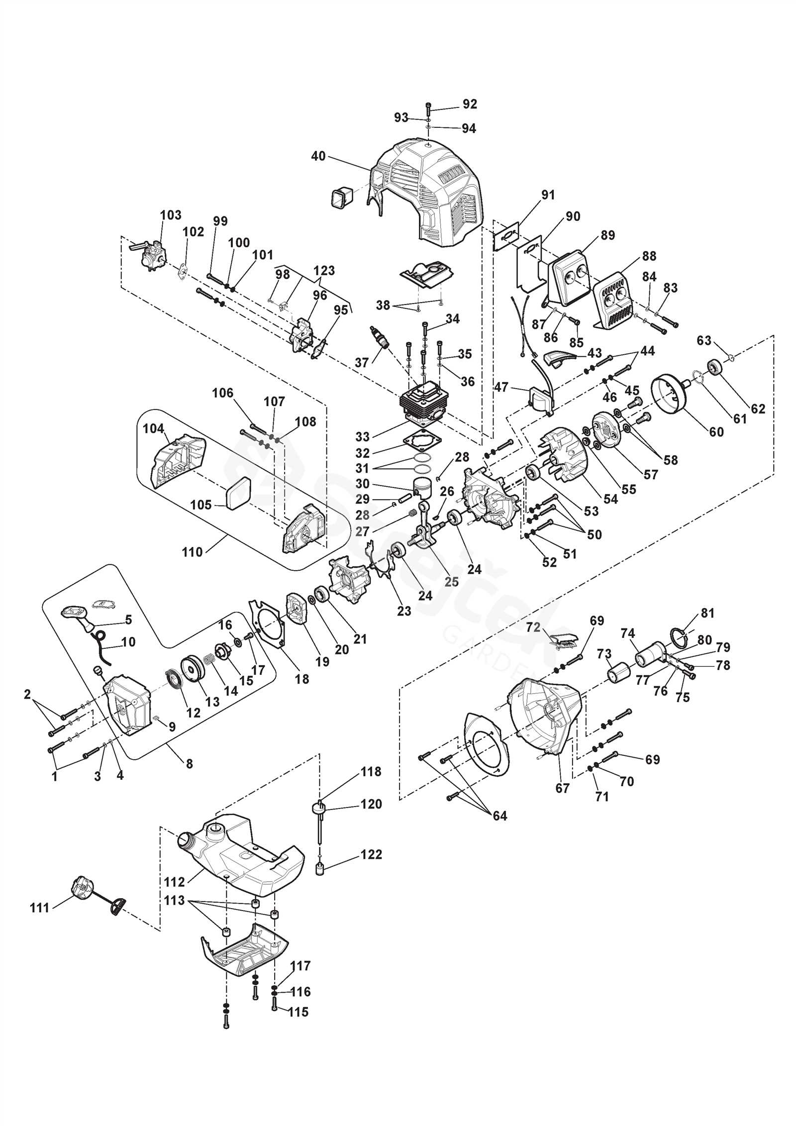 husqvarna 120 chainsaw parts diagram