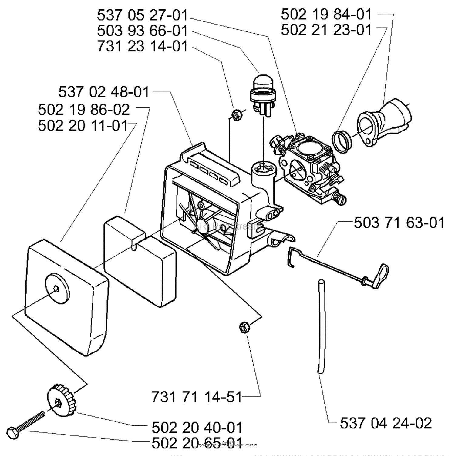 husqvarna 240 parts diagram