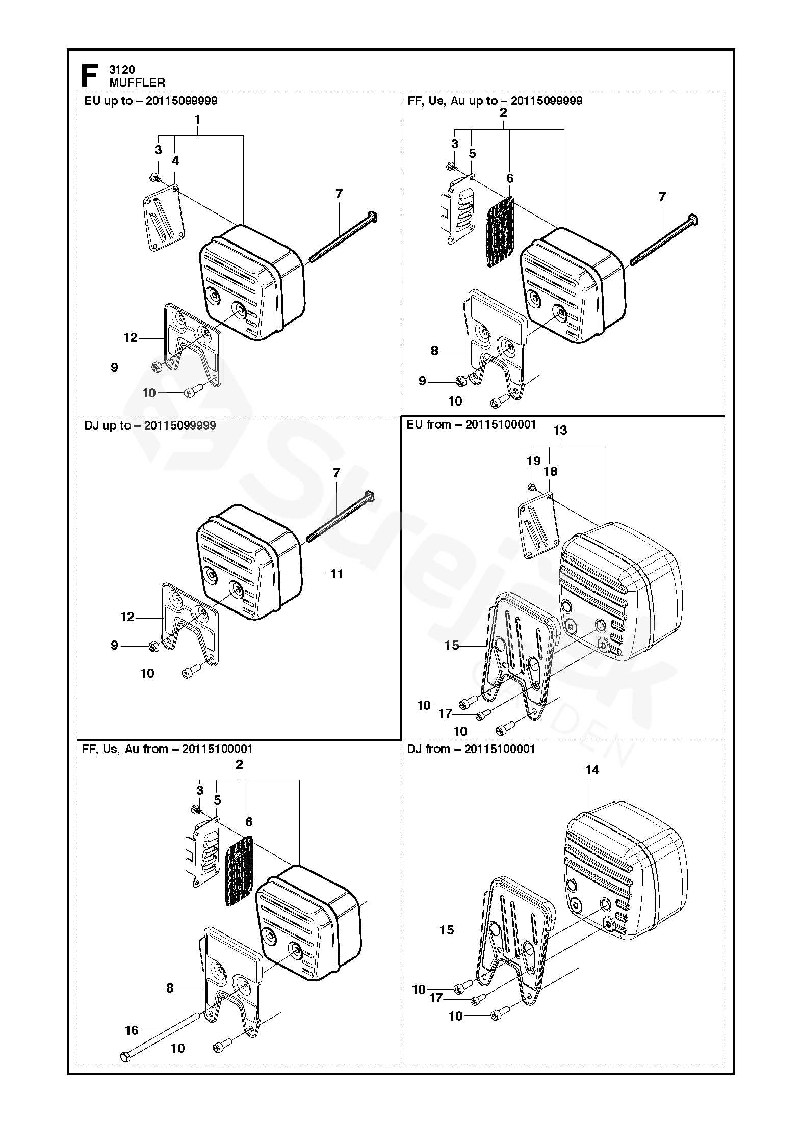 husqvarna 3120xp parts diagram