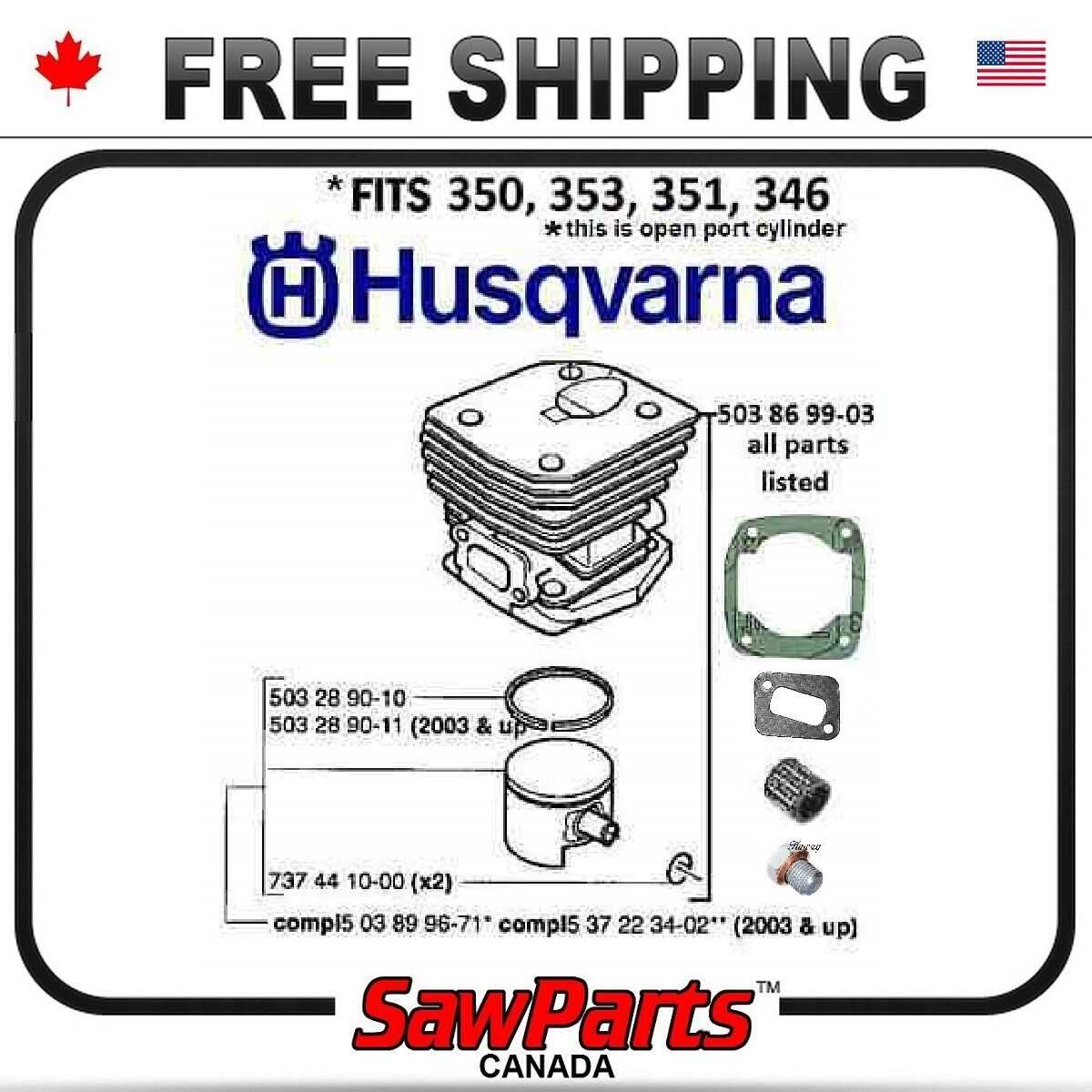 husqvarna 351 parts diagram