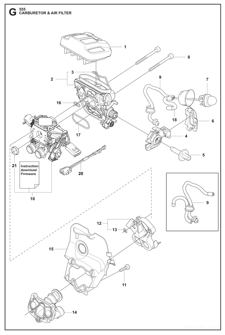 husqvarna 555 parts diagram