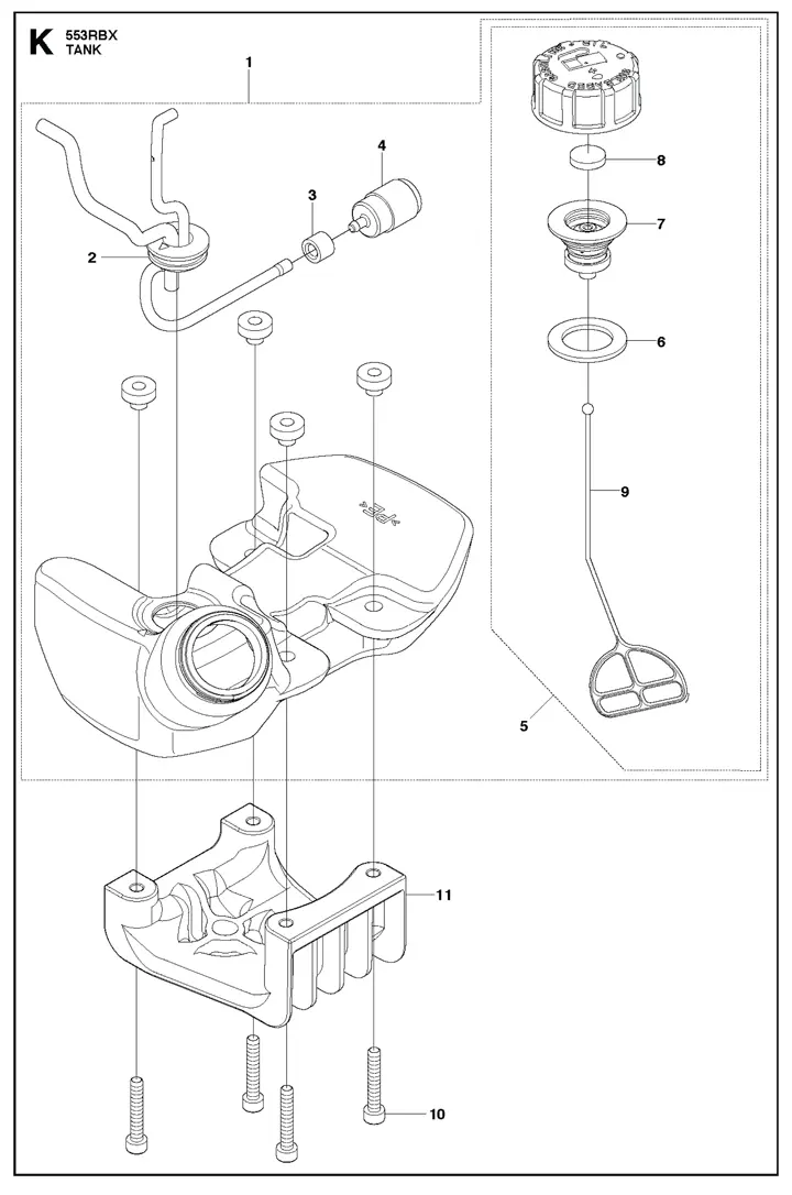 husqvarna brush cutter parts diagram