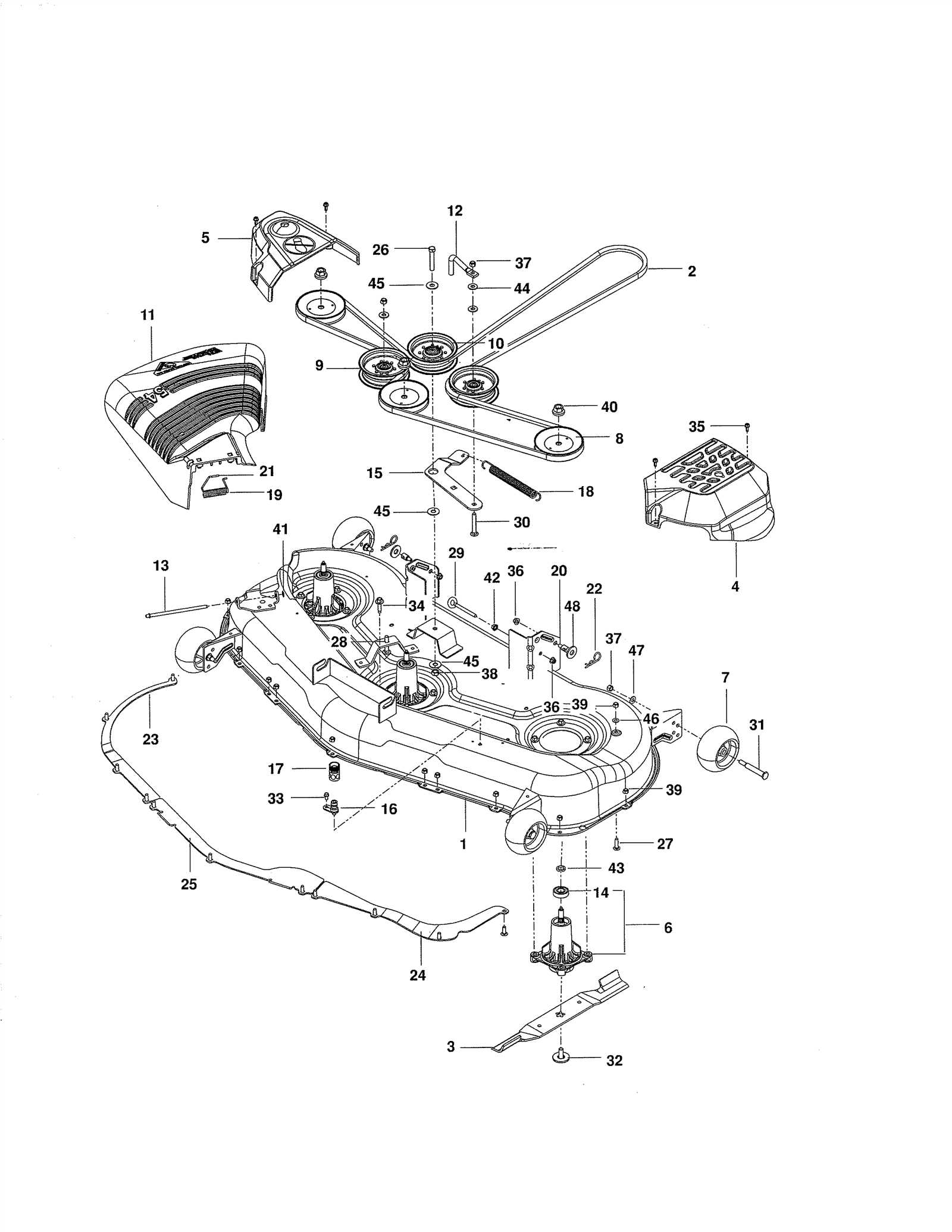 husqvarna riding mower deck parts diagram