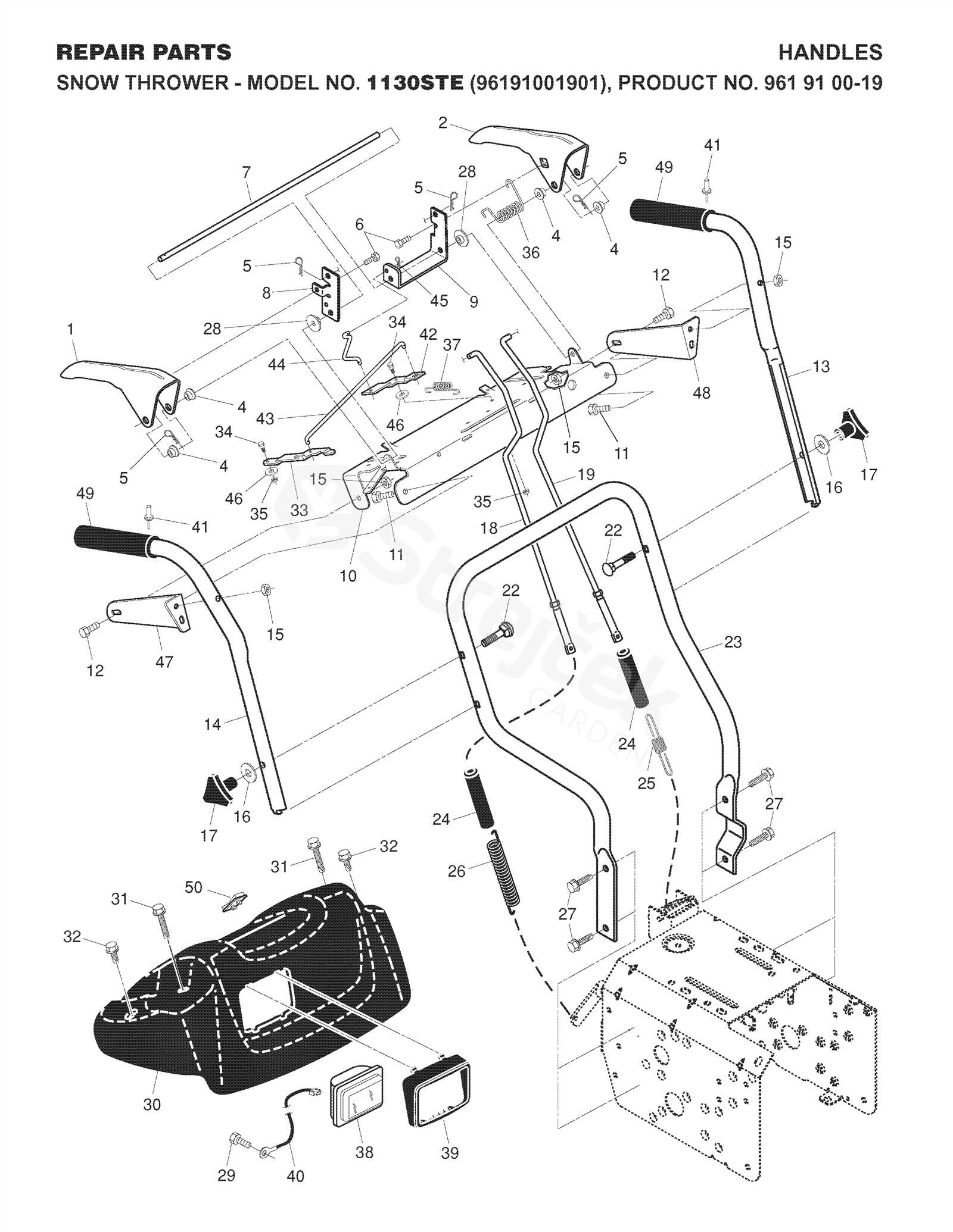 husqvarna snowblower parts diagram