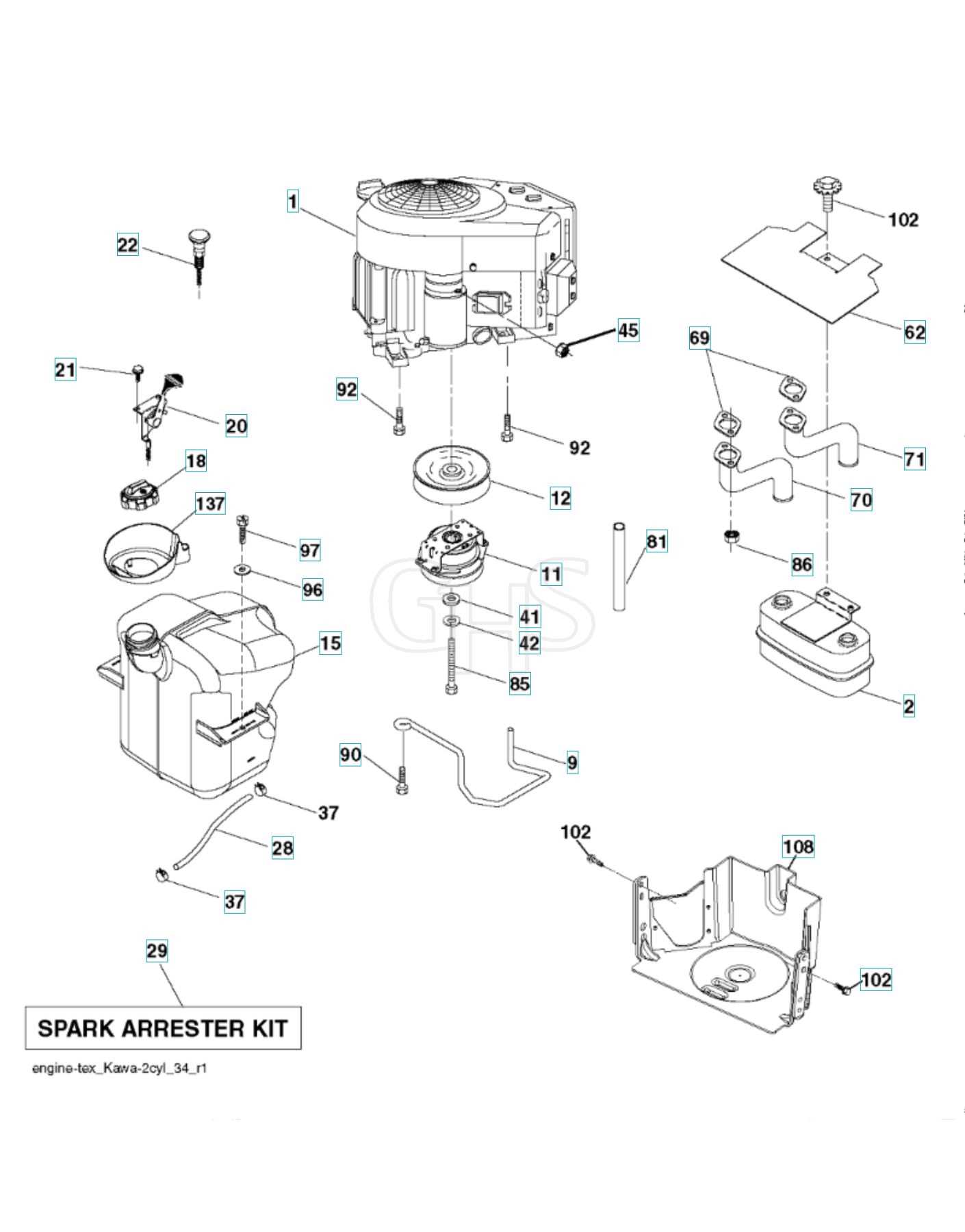 husqvarna st 224 parts diagram