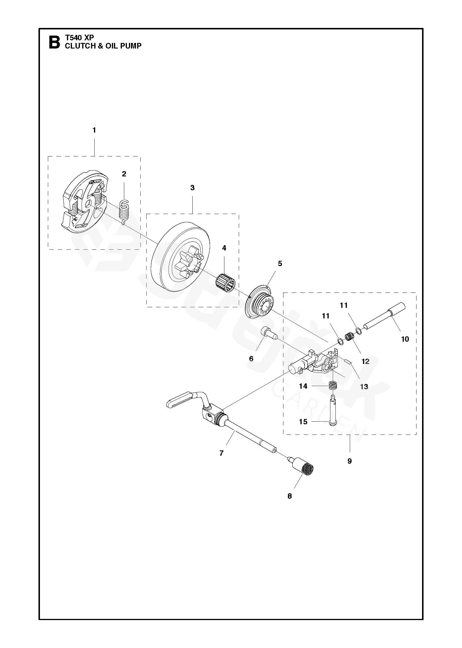 husqvarna t540xp parts diagram