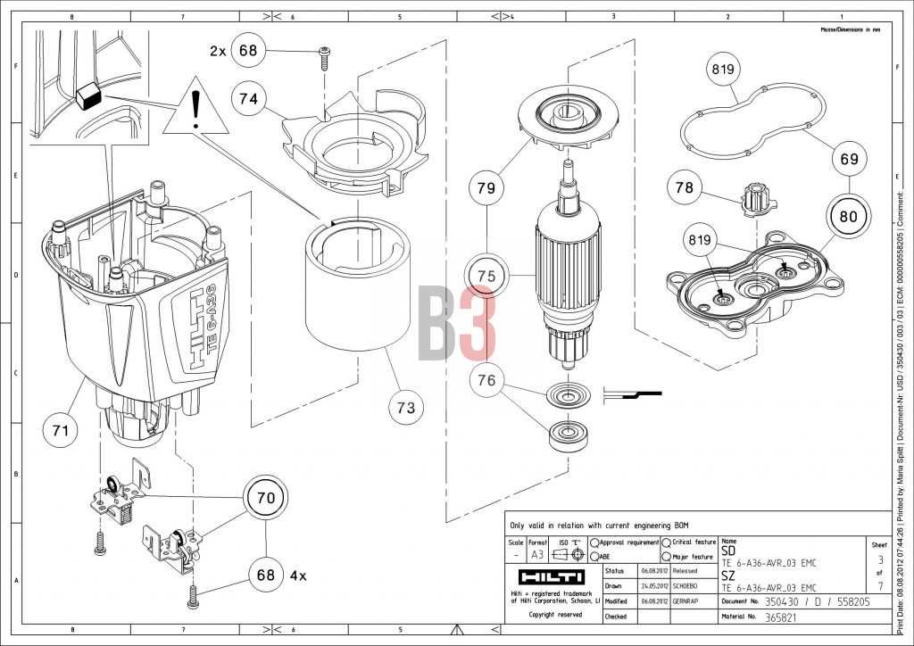 hilti te 7 parts diagram