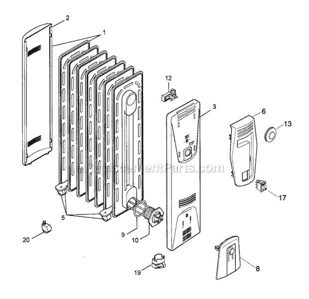 heating radiator parts diagram