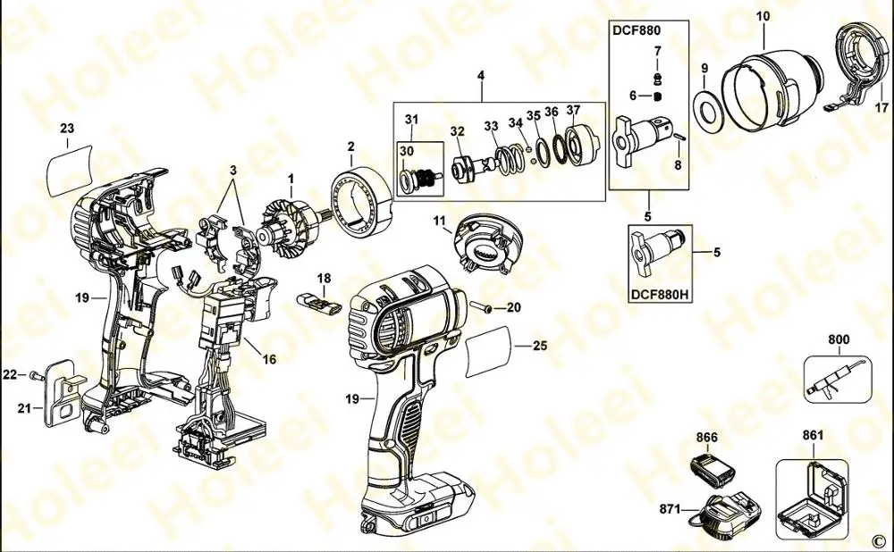 dewalt 20v impact driver parts diagram