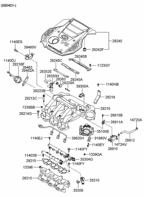 hyundai santa fe body parts diagram