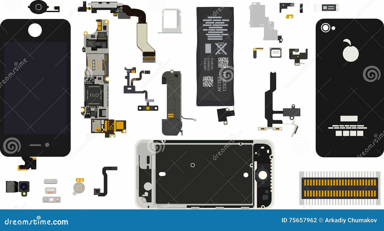 parts of a phone diagram