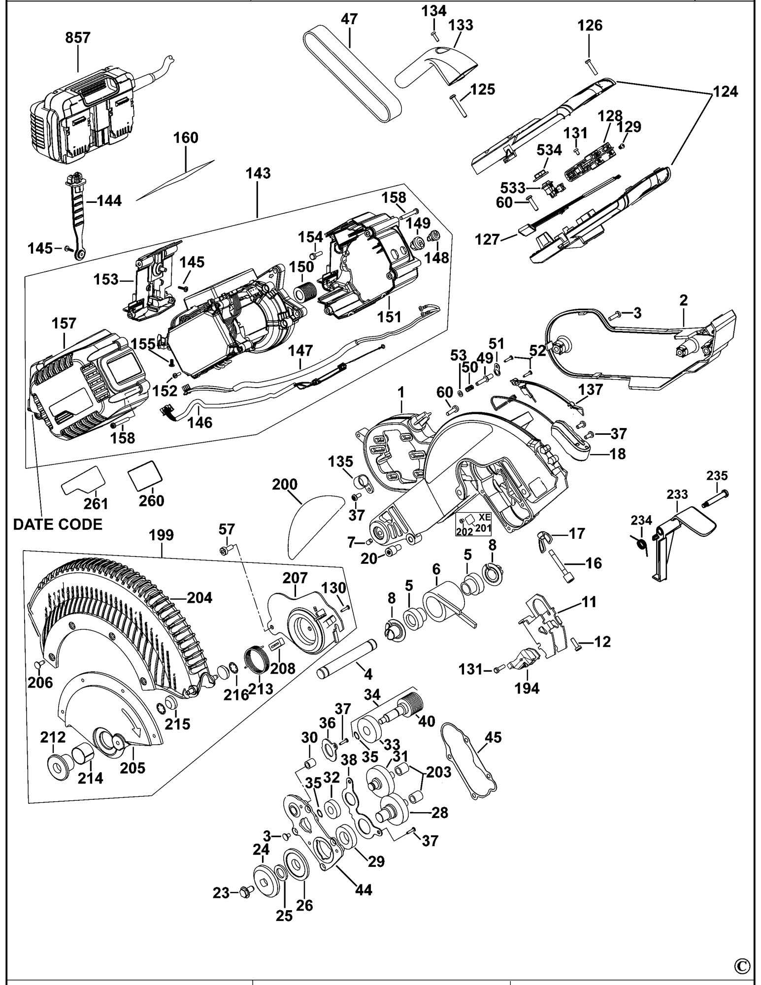 dewalt dw715 parts diagram