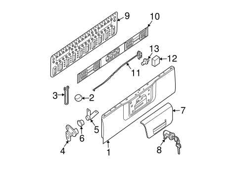 2007 nissan frontier tailgate parts diagram