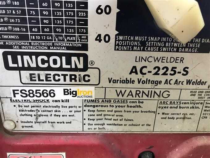 lincoln ac 225 parts diagram