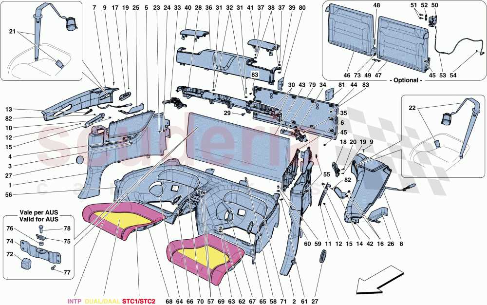 interior car parts diagram