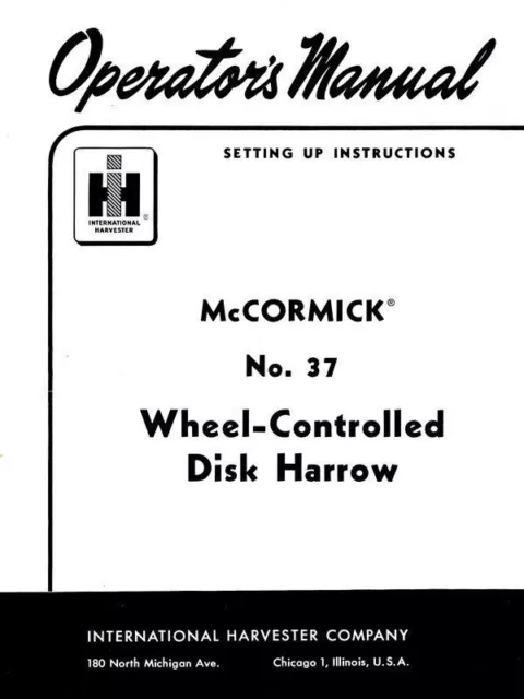 international 37 disc harrow parts diagram