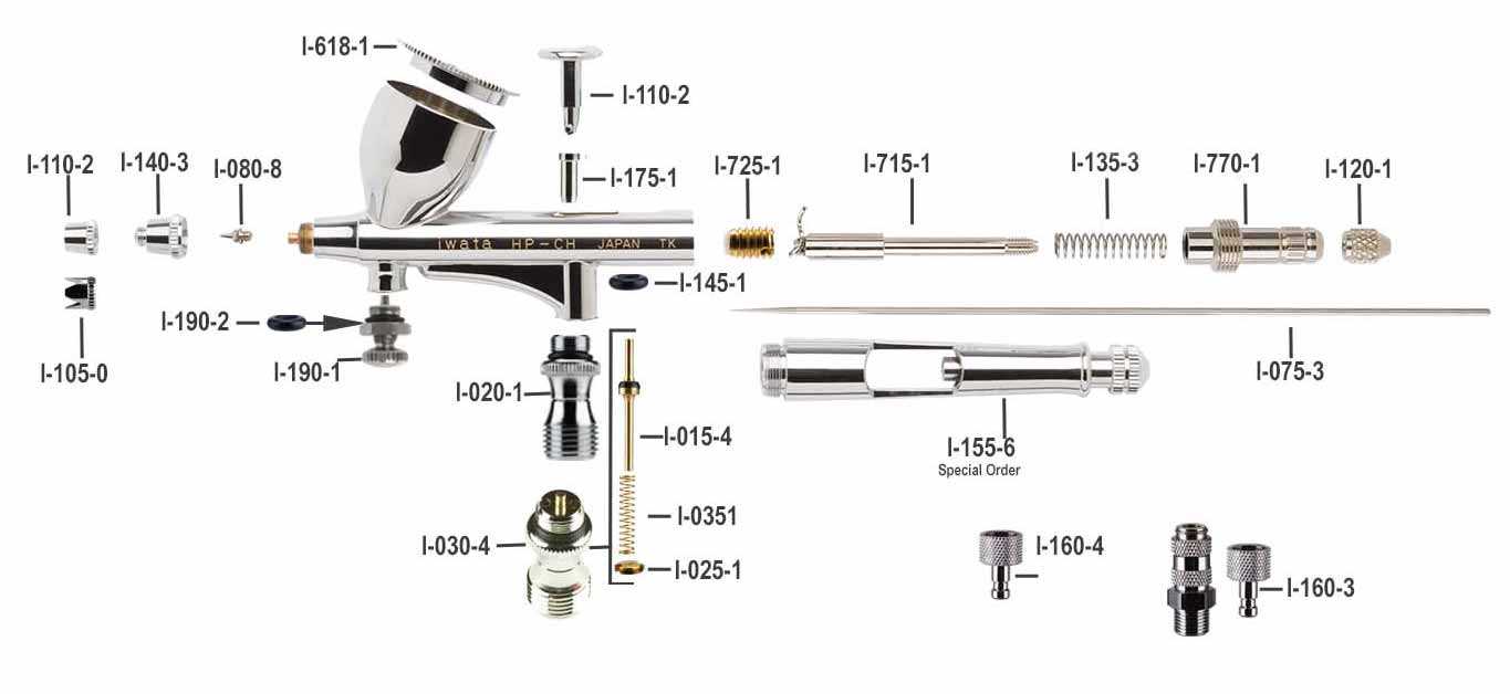 iwata airbrush parts diagram