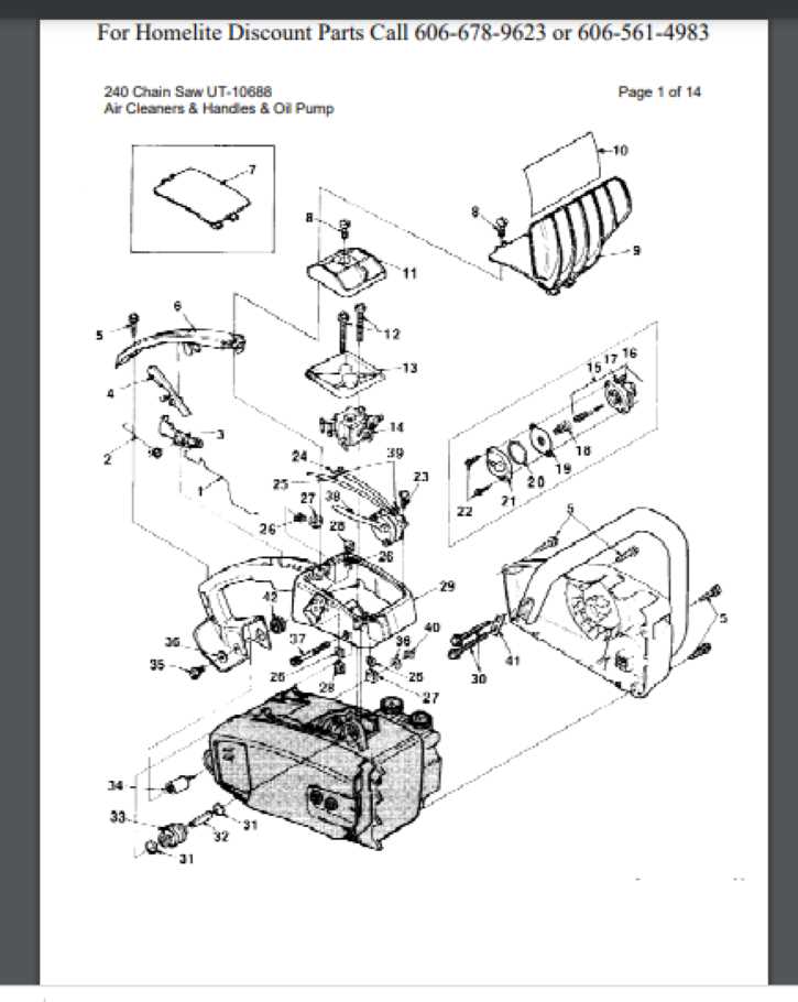 homelite chainsaw parts diagram